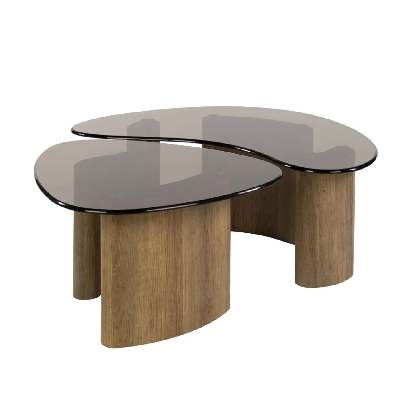 Couchtisch Set Shades | 2-teilig | nierenförmig | Glas | Bronze