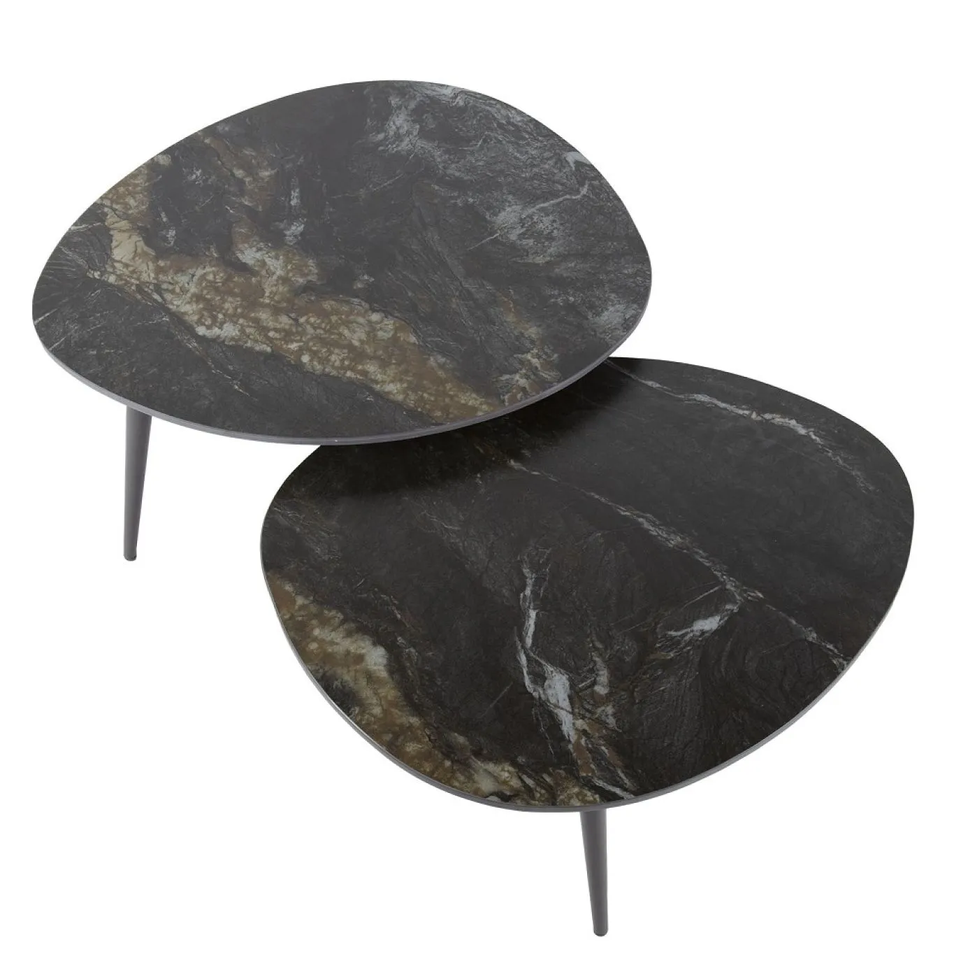 Couchtisch Set Vola | 2-teilig | Keramik | schwarz