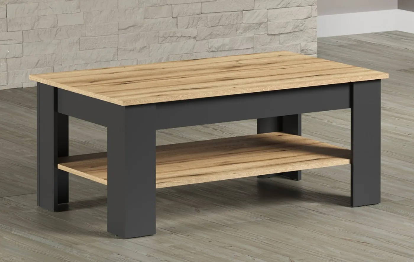 Couchtisch Wohnzimmertisch Esteban | Anthrazit / Coast Evoke Oak