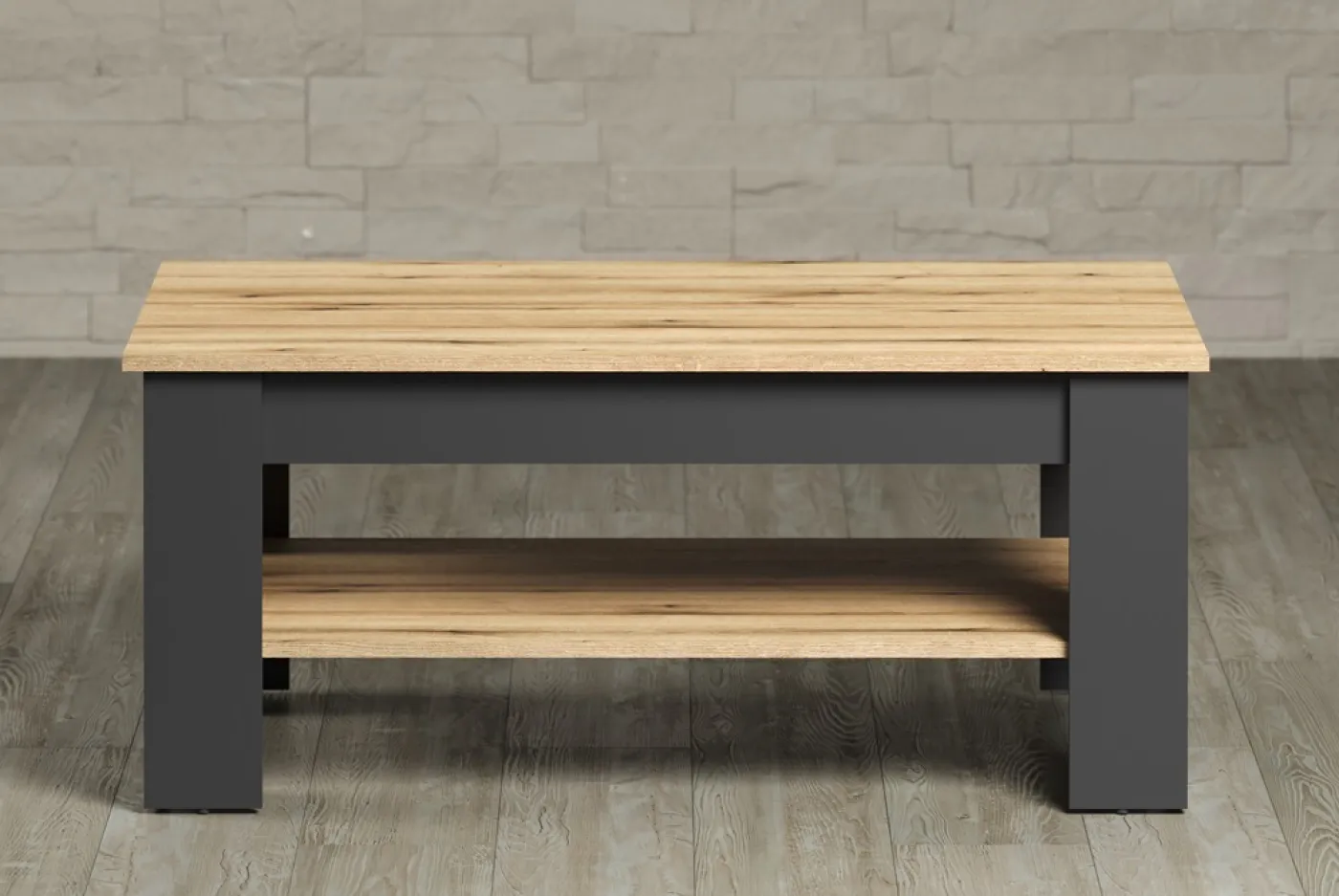 Couchtisch Wohnzimmertisch Esteban | Anthrazit / Coast Evoke Oak