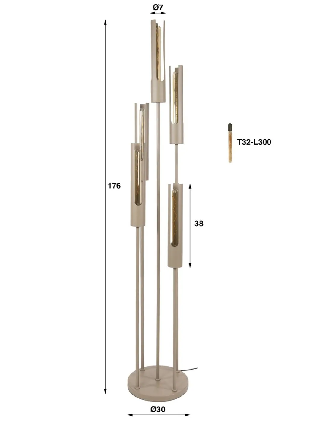 Deckenleuchte Axis | 5 Leuchten | Glas / Metall | Artic schwarz