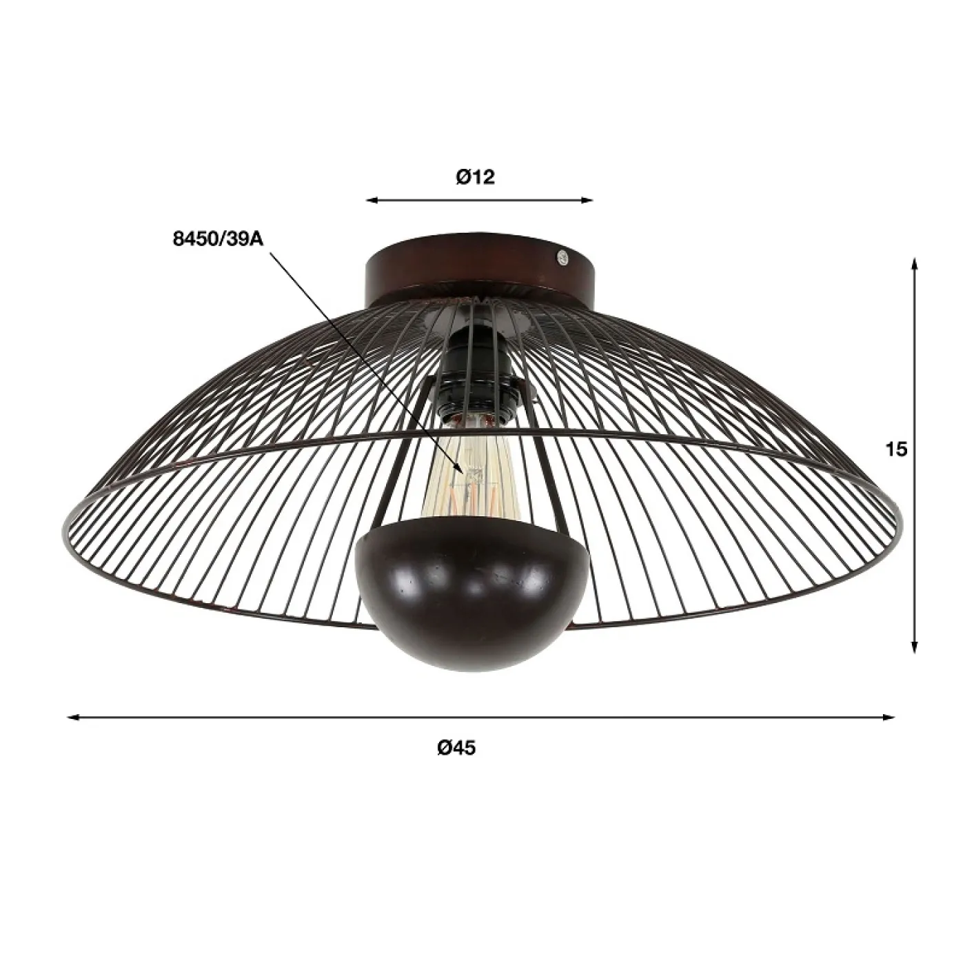 Deckenleuchte Fang | Metall | Kupfer antik Finish