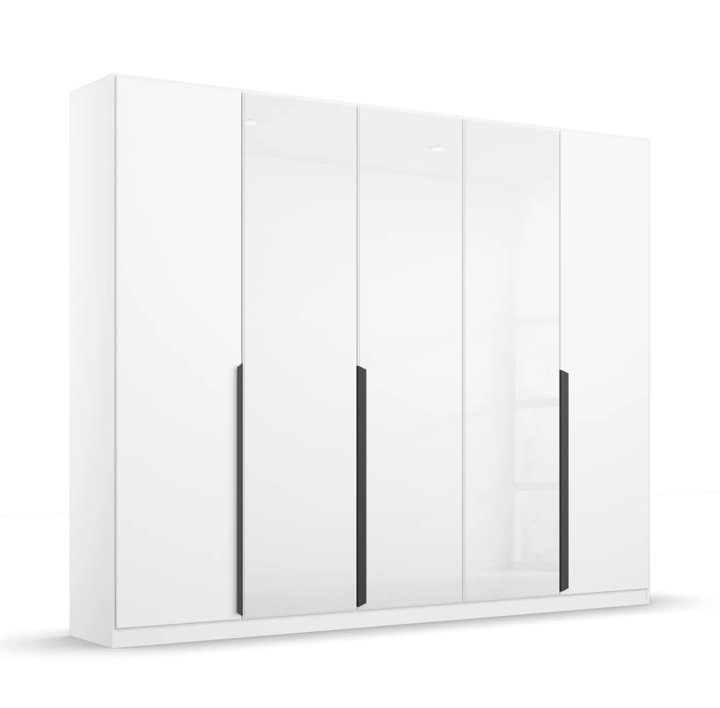 Drehtürenschrank Artemis | mit Glastüren | alpinweiß / weiß | 226 x 210 x 54 cm