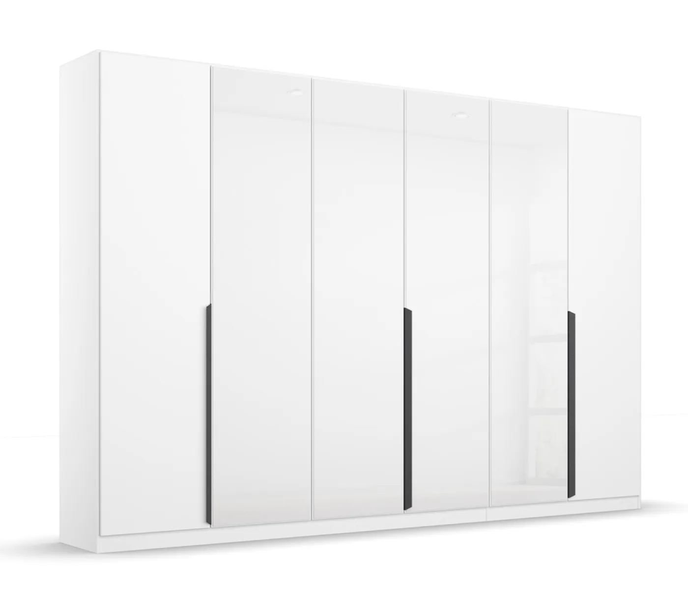 Drehtürenschrank Artemis | mit Glastüren | alpinweiß / weiß | 271 x 210 x 54 cm