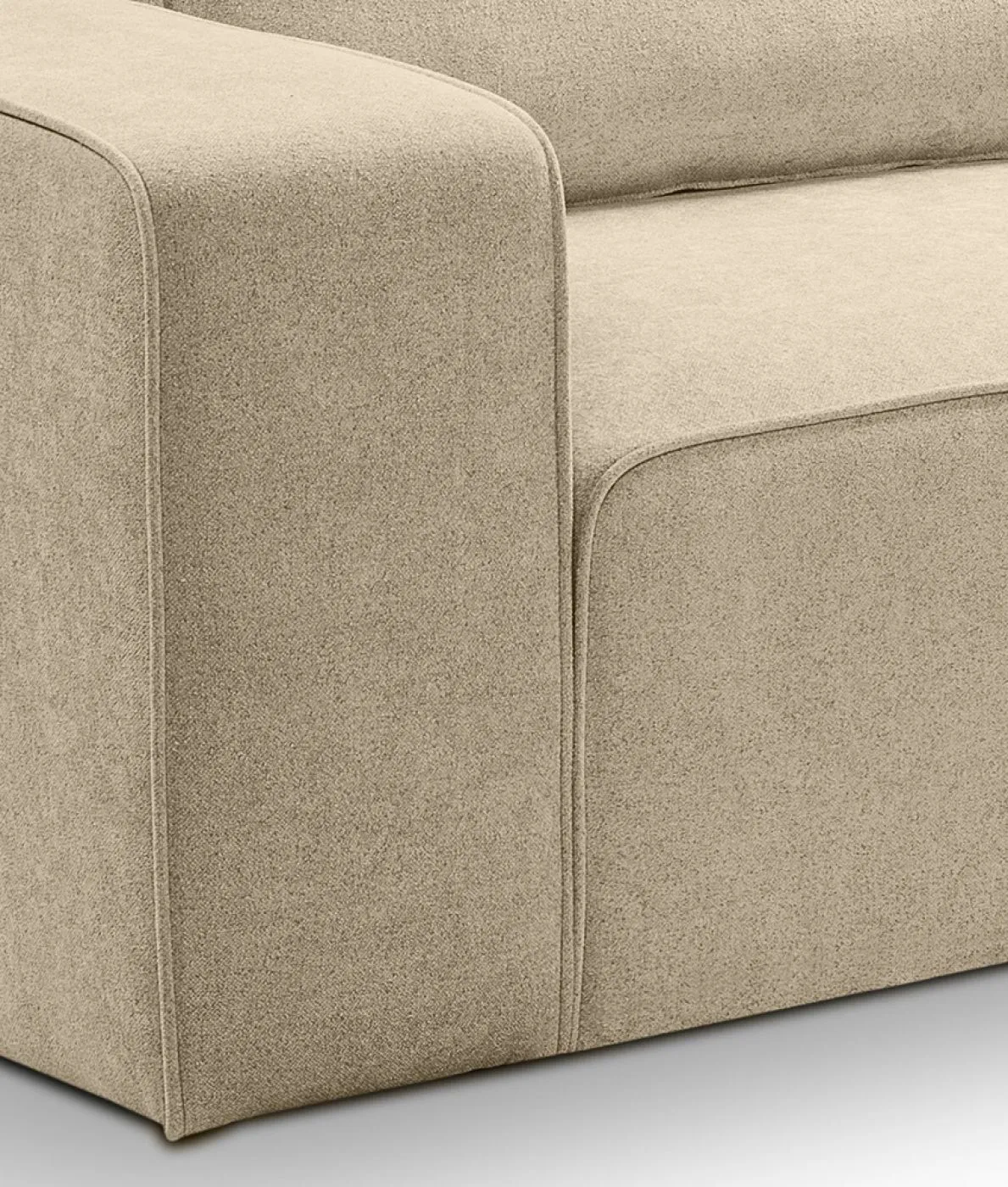 Ecksofa Lux rechts mit Rückenkissen | 305cm | Webstoff | beige