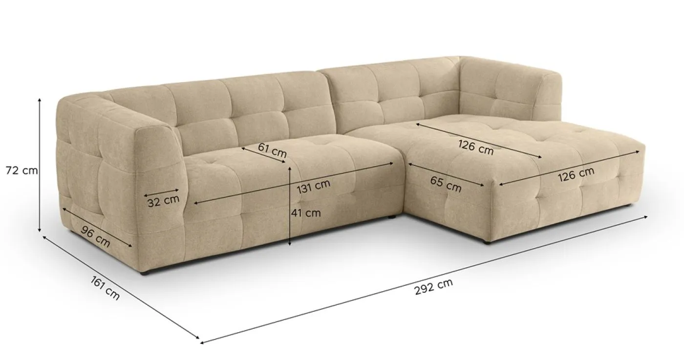 Ecksofa Polstersofa Tenso rechts | 292cm | Webstoff | beige