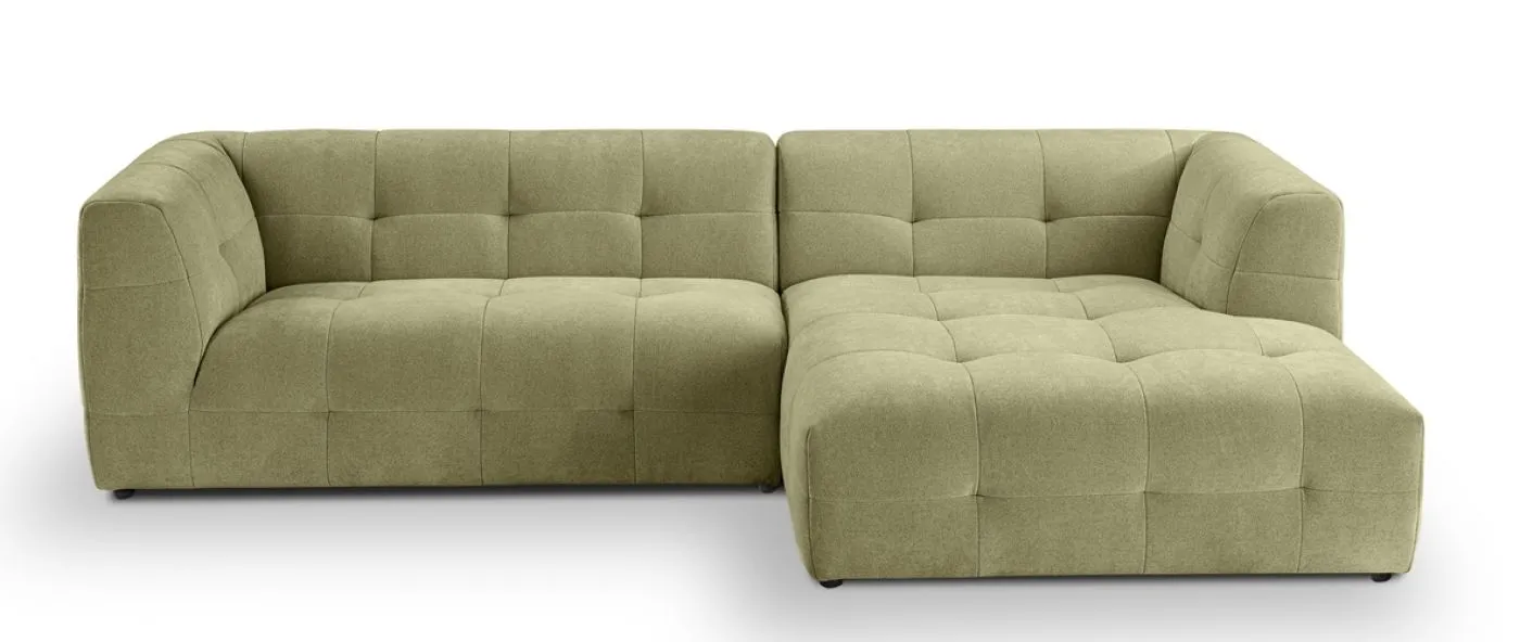 Ecksofa Polstersofa Tenso rechts | 292cm | Webstoff | grün
