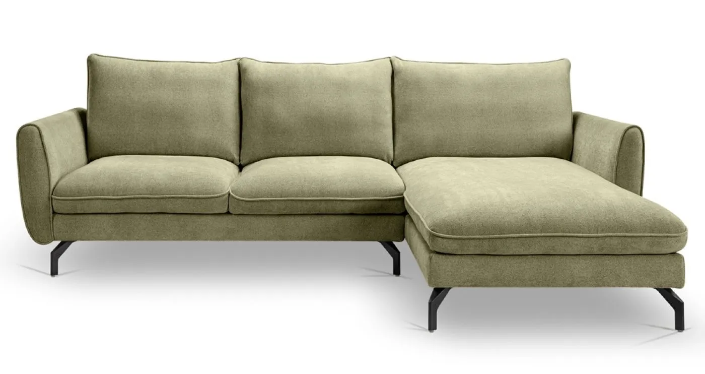 Ecksofa Toronto L-Form rechts | 259cm | Webstoff | grün