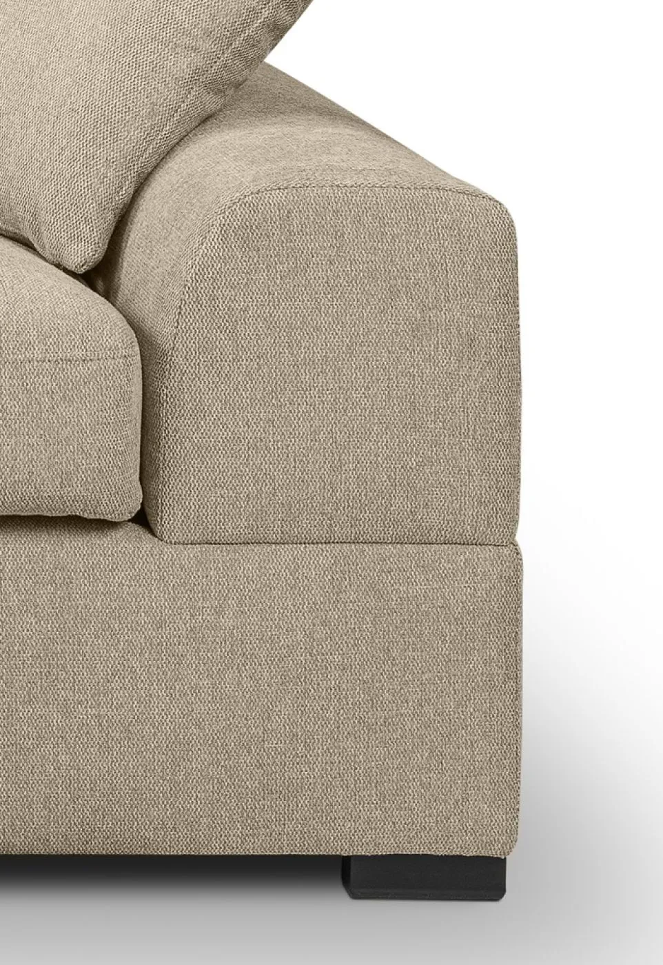 Ecksofa Veda links mit Rückenkissen | 308cm | Strukturstoff | beige