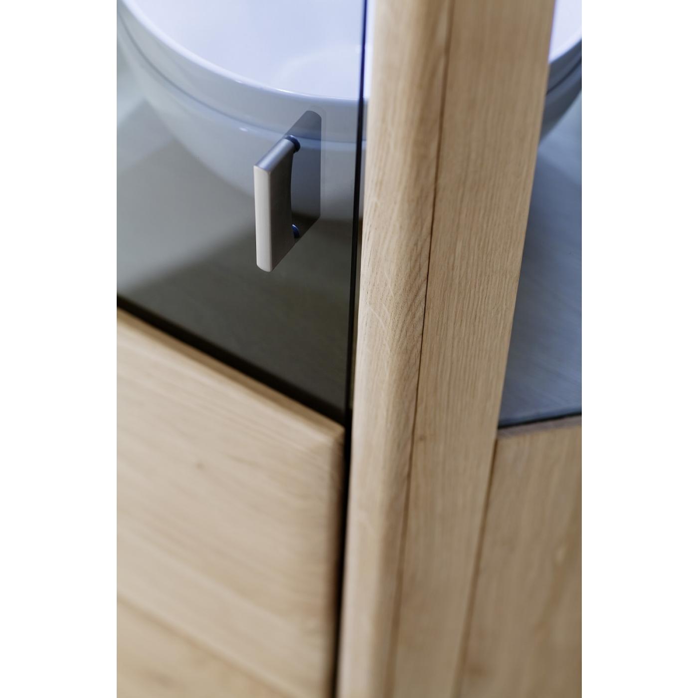 Eckvitrine Tarragona | Eiche Bianco | LED Beleuchtung