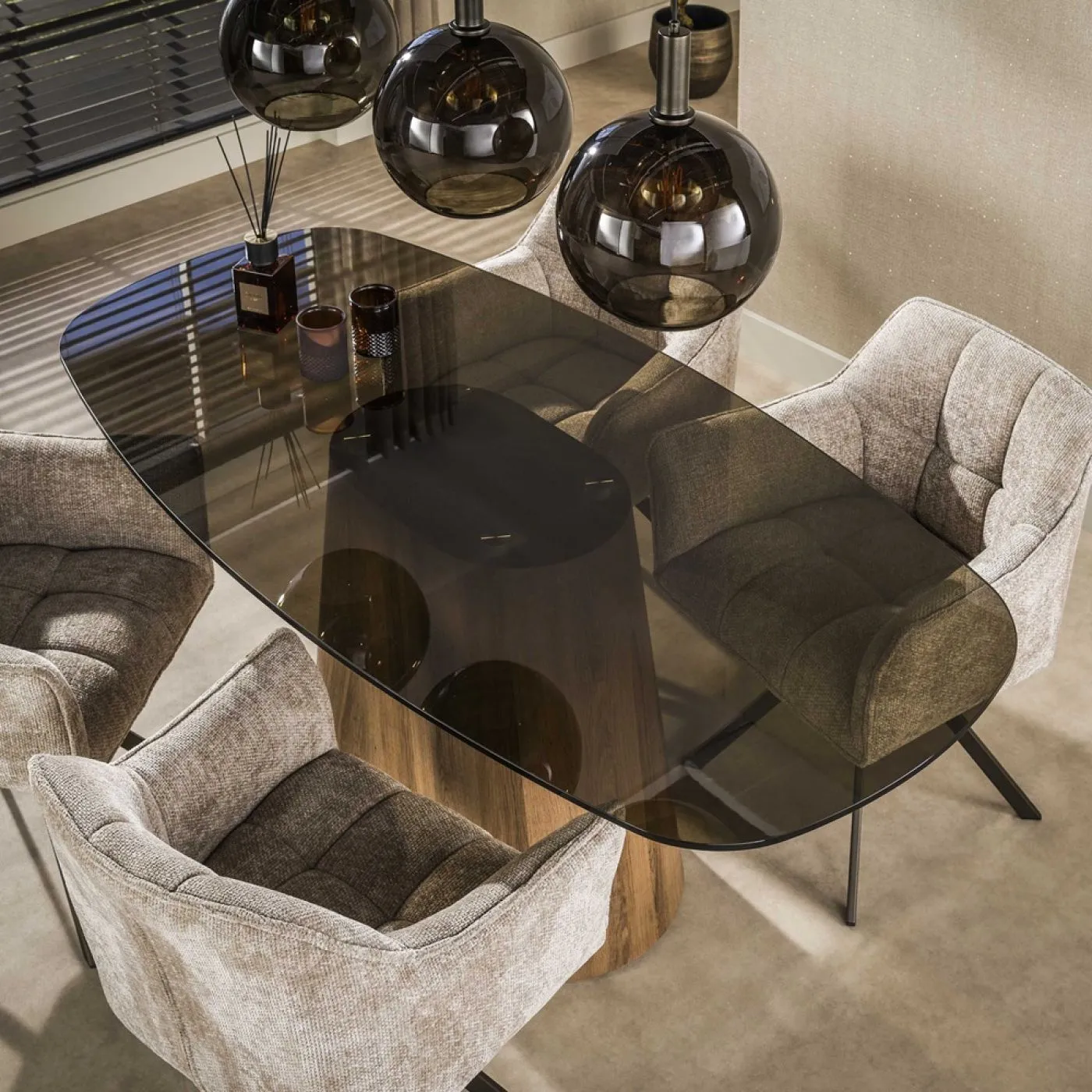Esstich Shades dänisch oval | 180/215cm | Glas | Bronze | verschiedene Größen