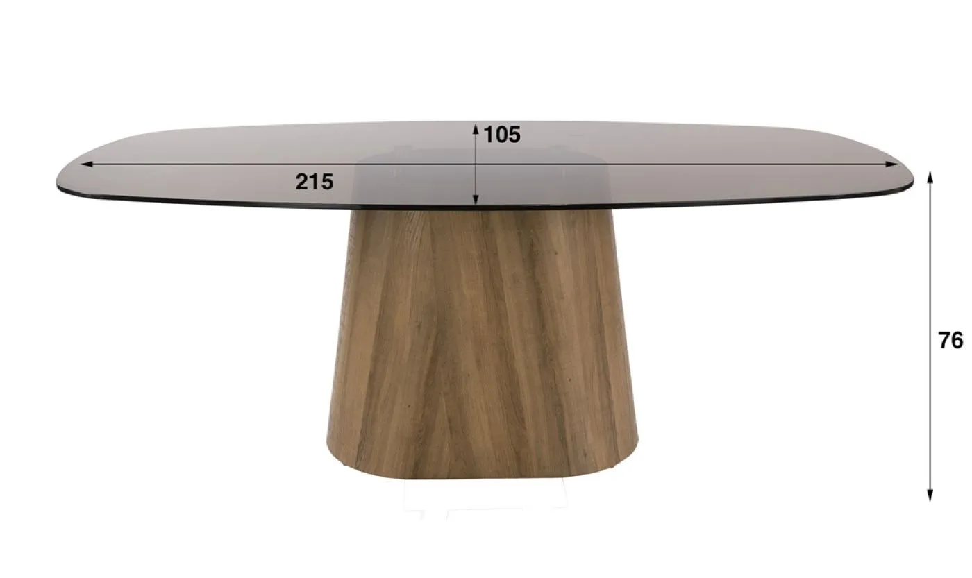 Esstich Shades dänisch oval | 180/215cm | Glas | Bronze | verschiedene Größen