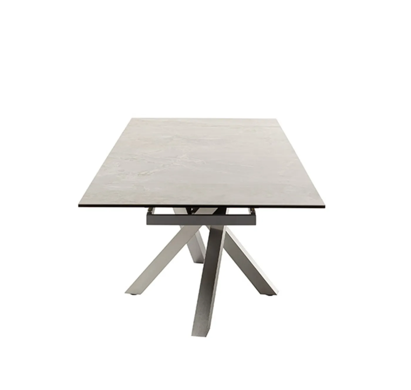 Esstisch Almiros | grau / Edelstahl | ausziehbar | 180(260) x 95