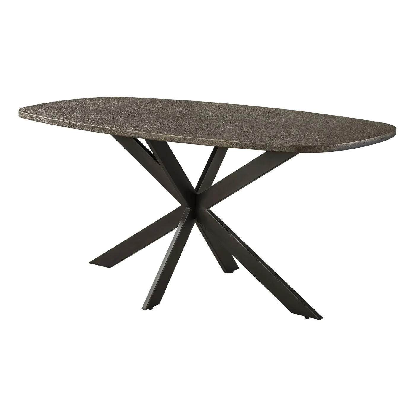 Esstisch Alur | dänisch Oval | 180/215 cm | Metallic-Optik
