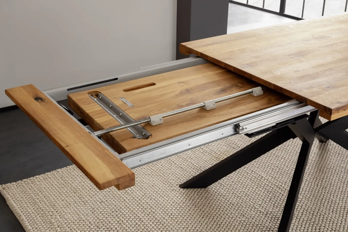 Esstisch Ausziehtisch Barletta | Wildeiche massiv | 180 (280)x100