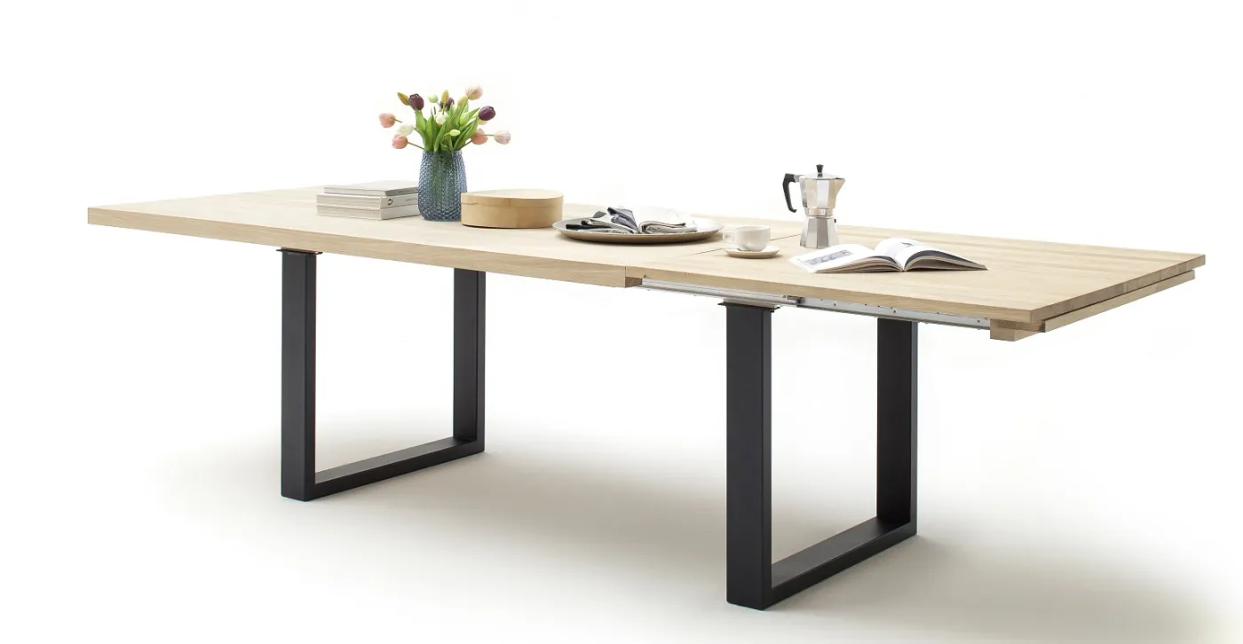 Esstisch Ausziehtisch Dayton | Eiche Bianco massiv | 180/200/220 x 100 | verschiedene Größen