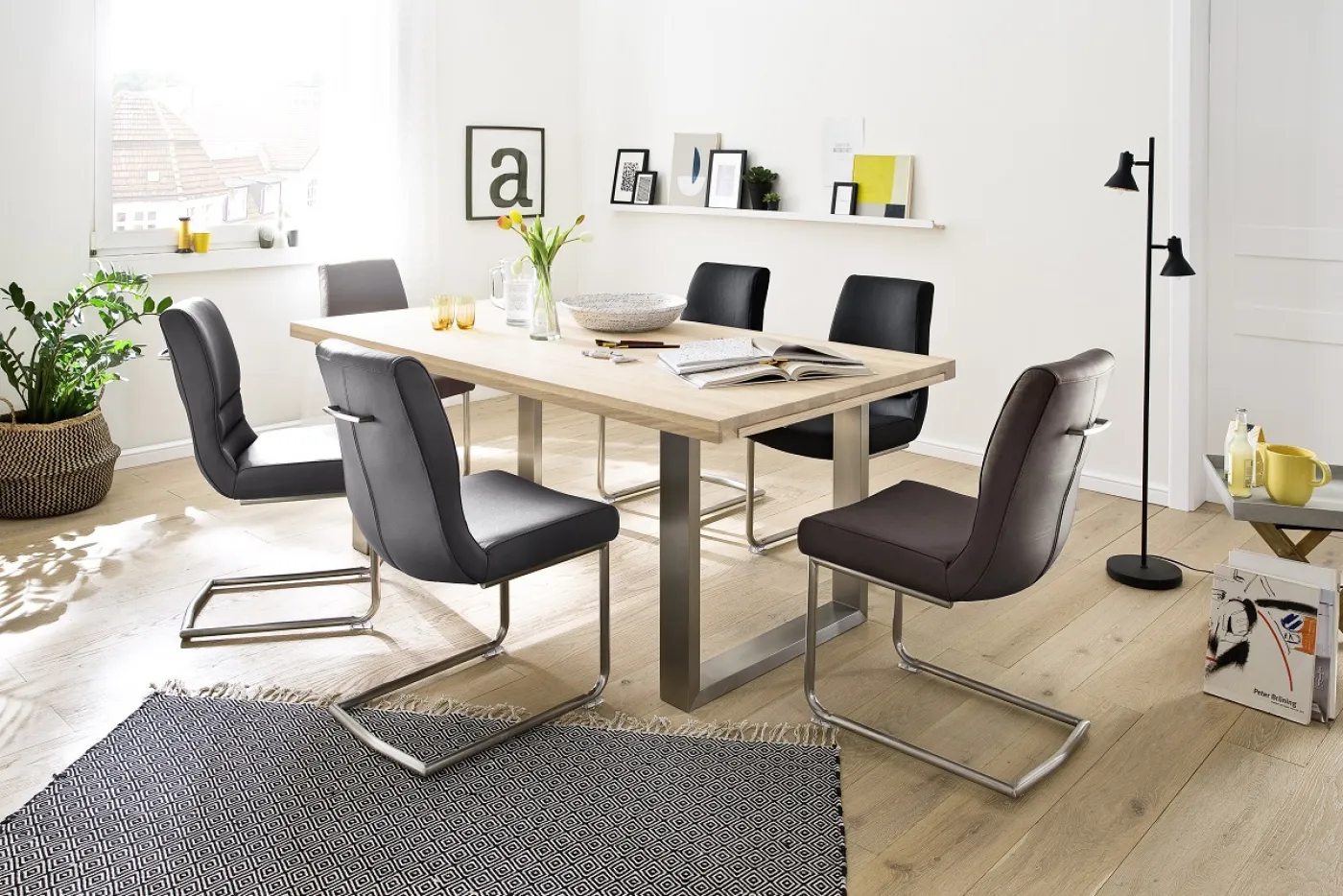 Esstisch Ausziehtisch Dayton | Eiche Bianco massiv | 200(300) x 100 cm