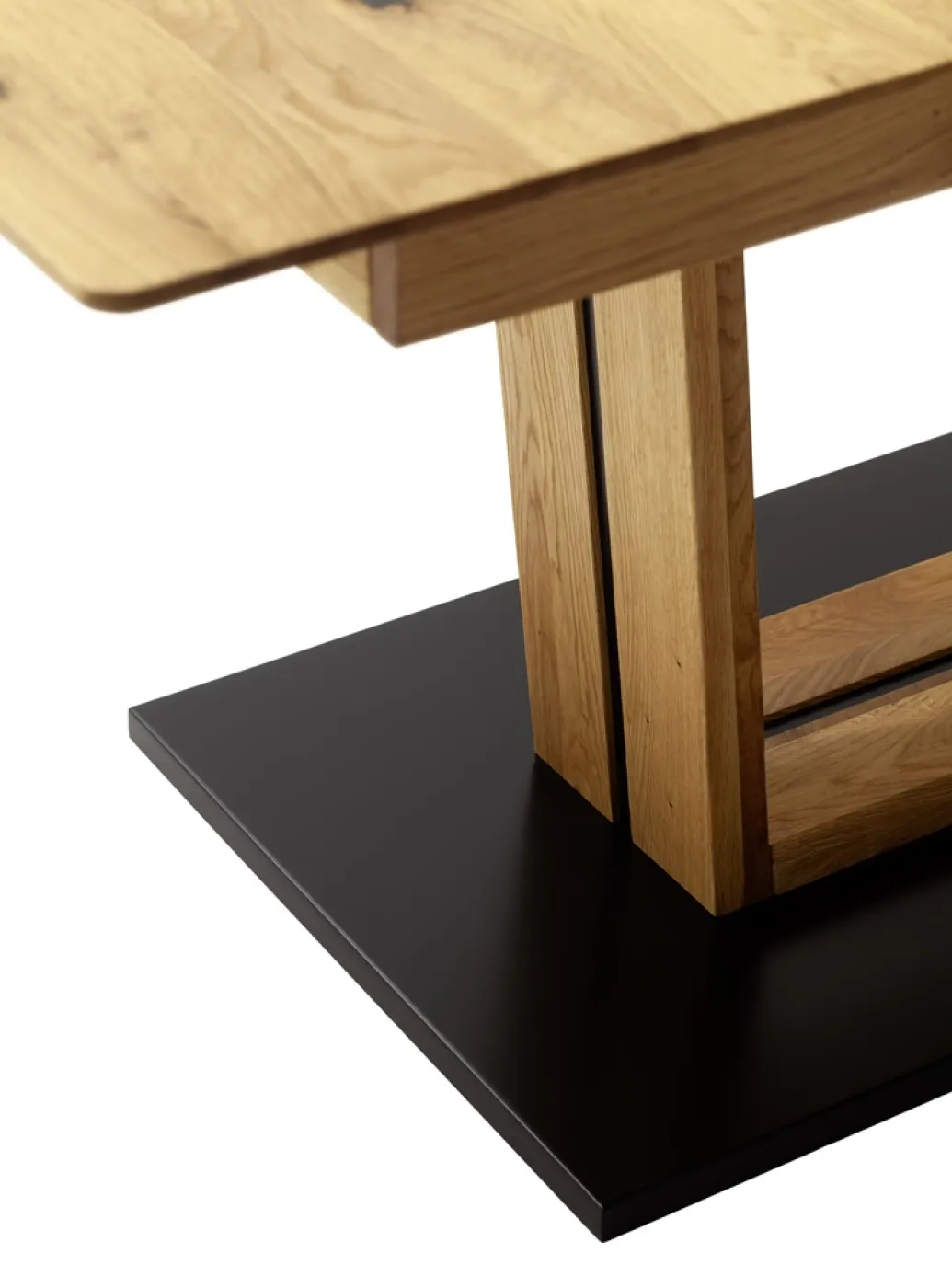 Esstisch Ausziehtisch Morena mit V-Fuß | Balkeneiche massiv | 140(190) x 77 x 90 cm