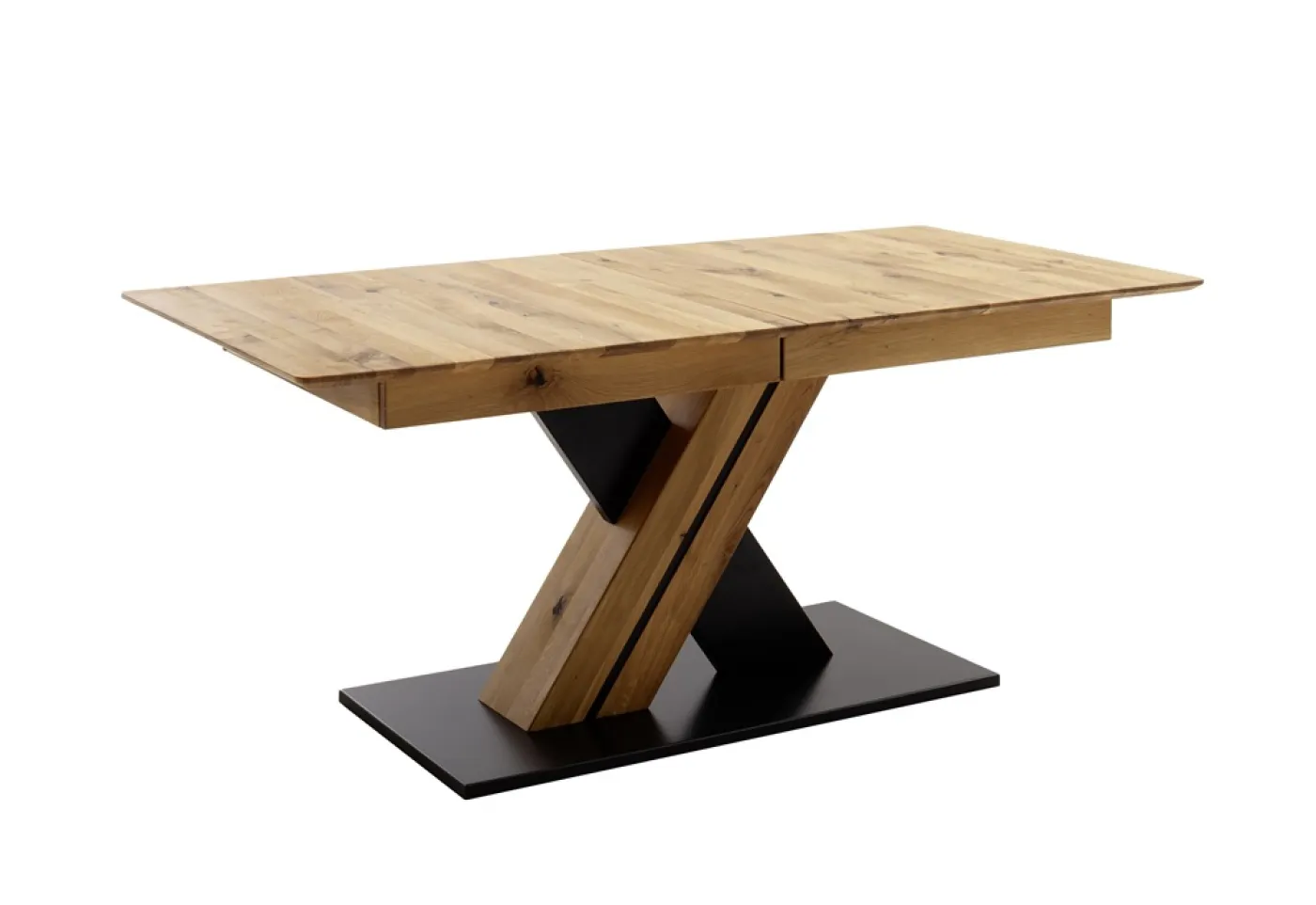 Esstisch Ausziehtisch Morena mit X-Fuß | Balkeneiche massiv | 140(190) x 77 x 90 cm