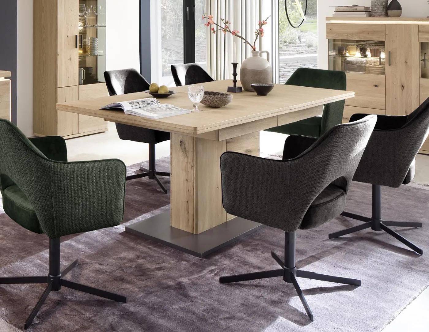 Esstisch Barcelona ausziehbar | Balkeneiche Bianco | 180 (230) x 100