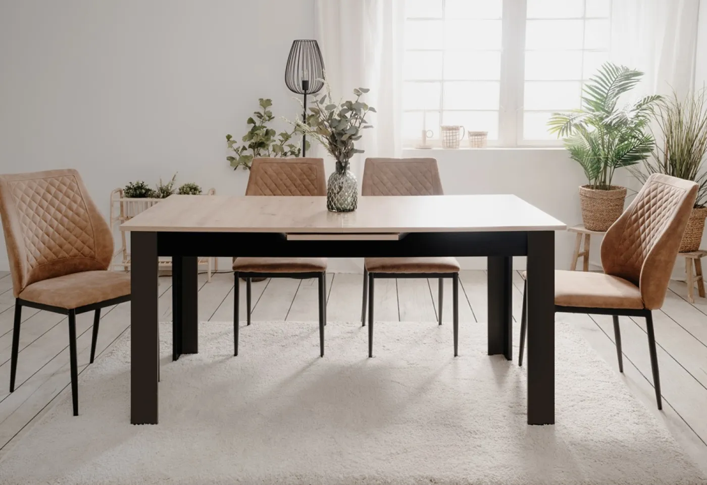 Esstisch Birmingham | Ausziehtisch | Artisan Oak / schwarz | 125 / 160 | verschiedene Größen