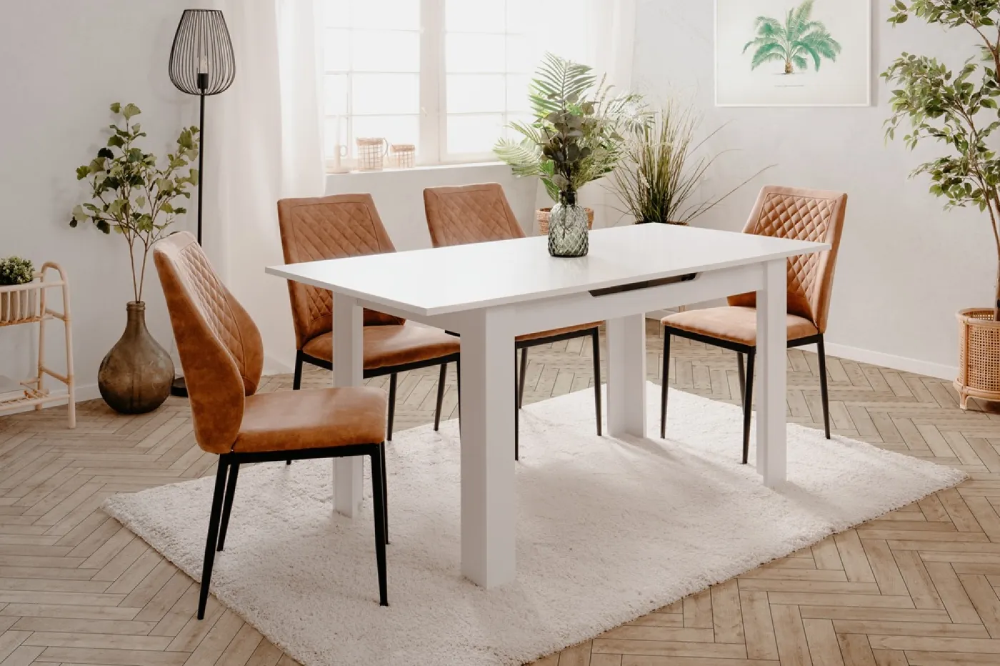 Esstisch Birmingham | Ausziehtisch | weiß | 125 (165) x 75 x 80 cm