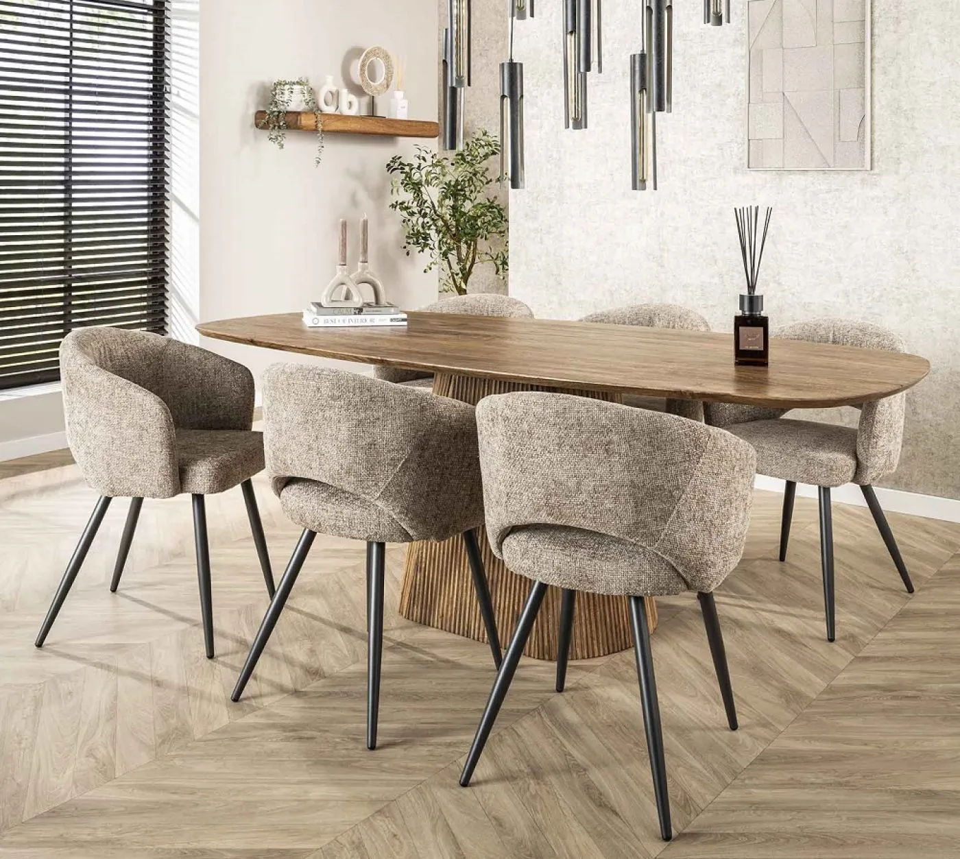 Esstisch Board | 215 cm | Mango massiv | sandfarbe