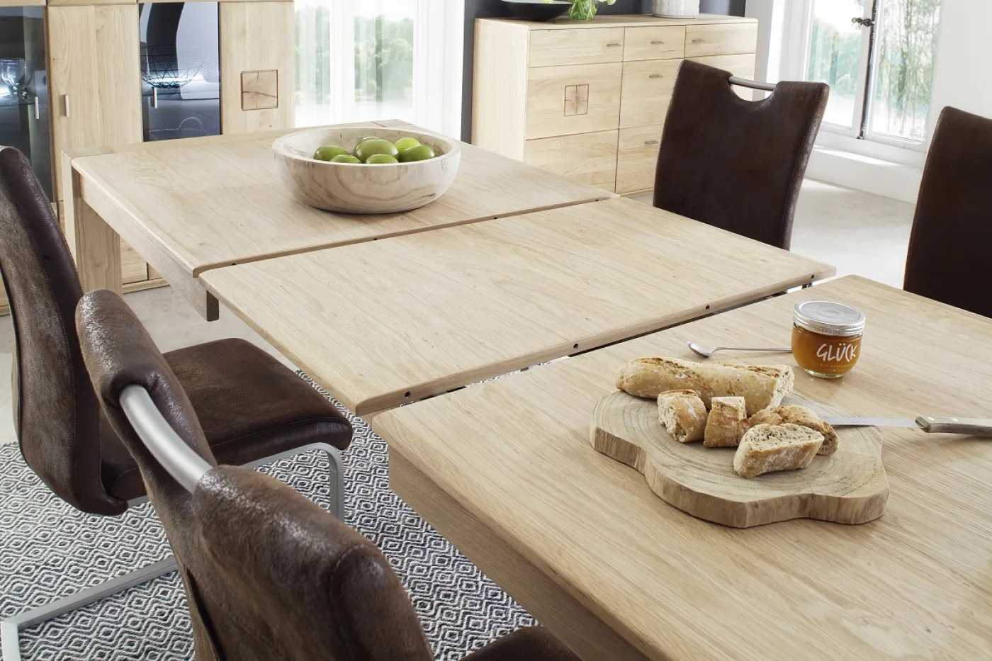 Esstisch Bologna | Ausziehtisch | Eiche Bianco | 180 (230) x 90