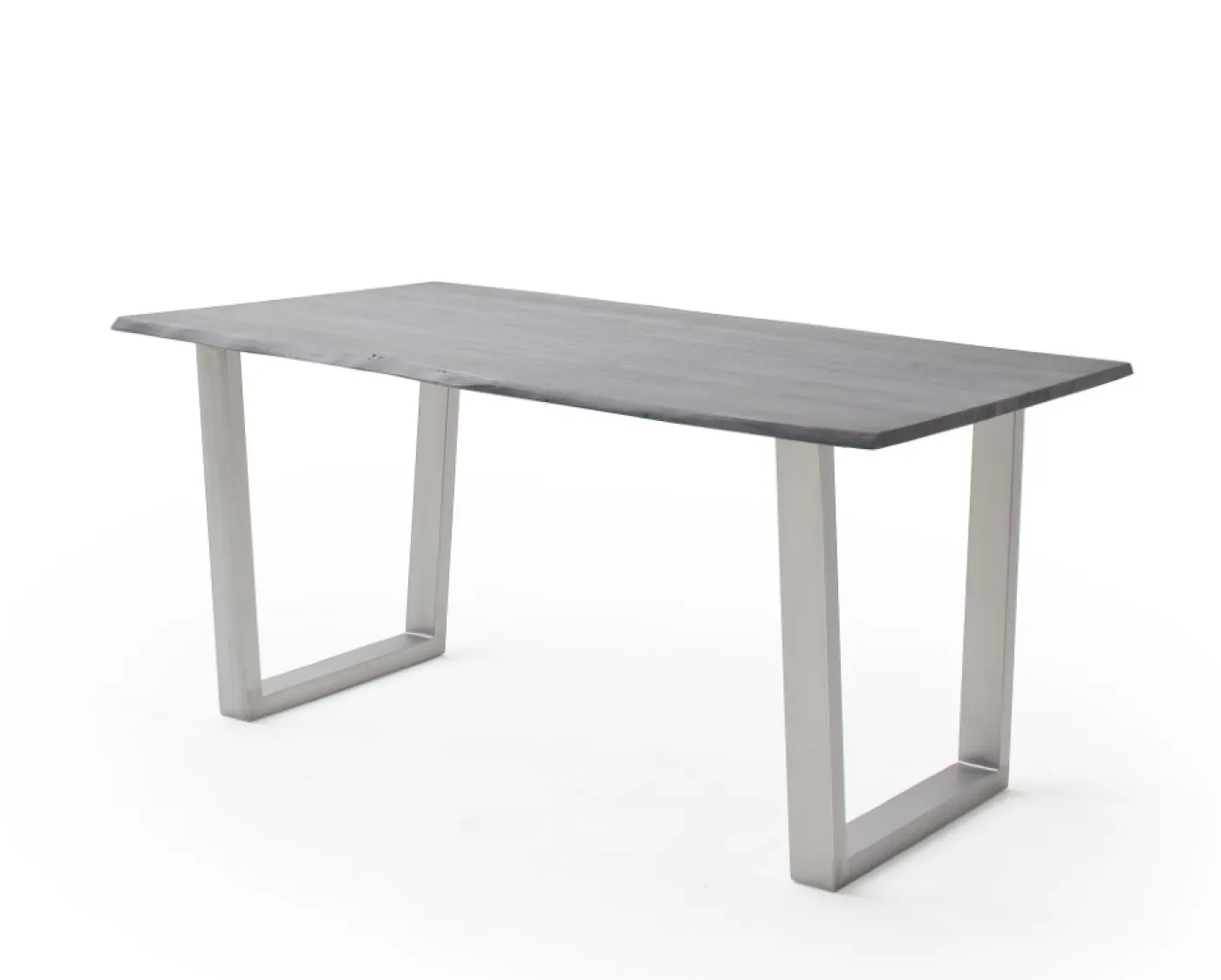 Esstisch Calabria | Akazie massiv | T-Gestell Edelstahl | 160/180/200/220/240 | grau | verschiedene Größen