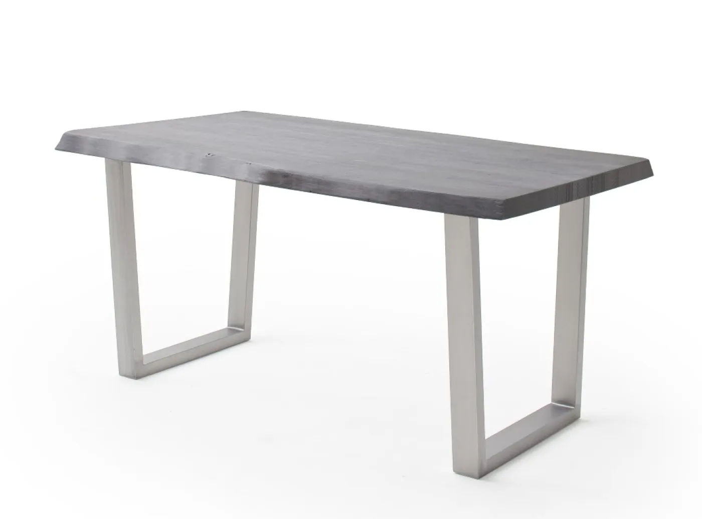 Esstisch Calabria | Akazie massiv | T-Gestell Edelstahl | 160/180/200/220/240 | grau | verschiedene Größen