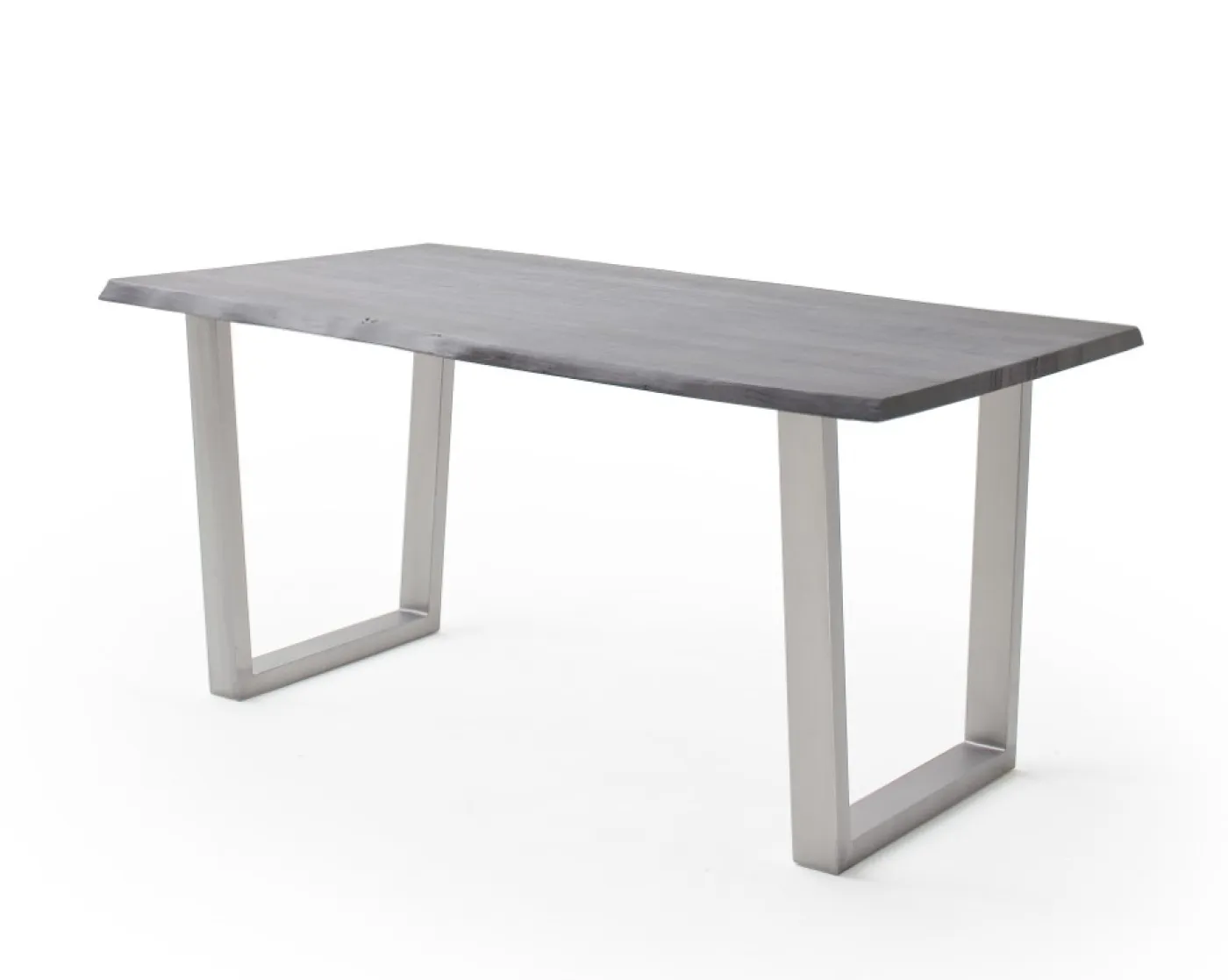 Esstisch Calabria | Akazie massiv | T-Gestell Edelstahl | grau | 200 x 100 -Tischplatte 3,5 cm