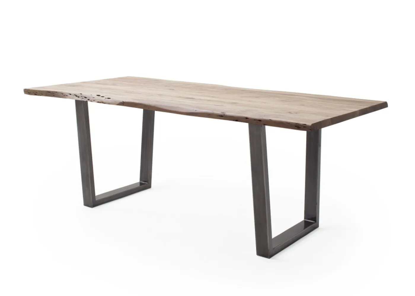 Esstisch Calabria | Akazie massiv | T-Gestell | natur / antik gewischt | 180 x 100-Tischplatte 3,5 cm