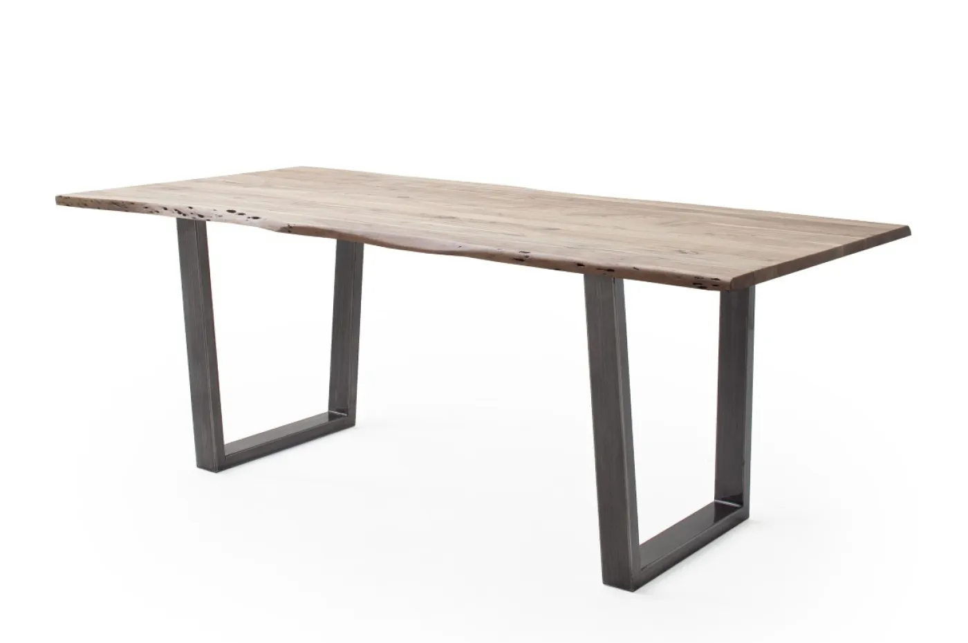 Esstisch Calabria | Akazie massiv | T-Gestell | natur / antik gewischt | 180 x 90-Tischplatte 2,5 cm