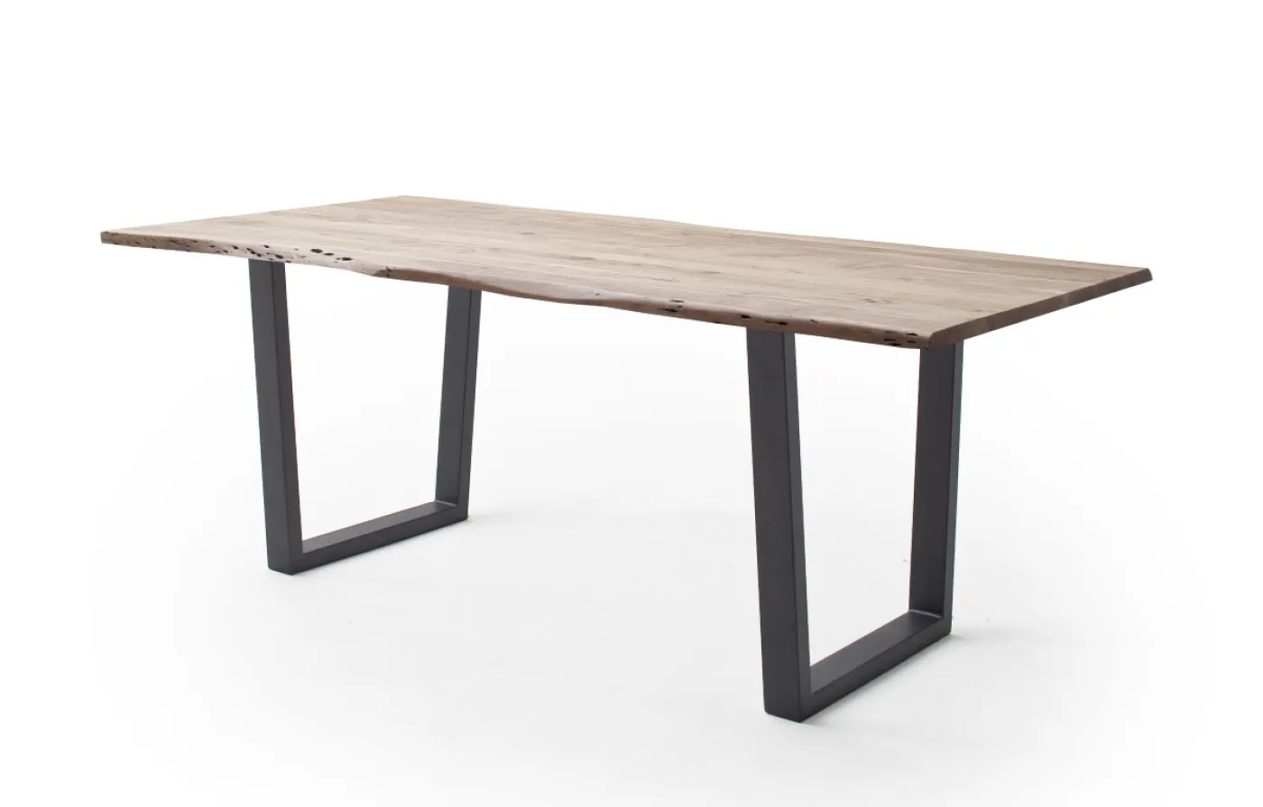 Esstisch Calabria | Akazie massiv | T-Gestell | natur/ anthrazit | 180 x 90-Tischplatte 2,5 cm