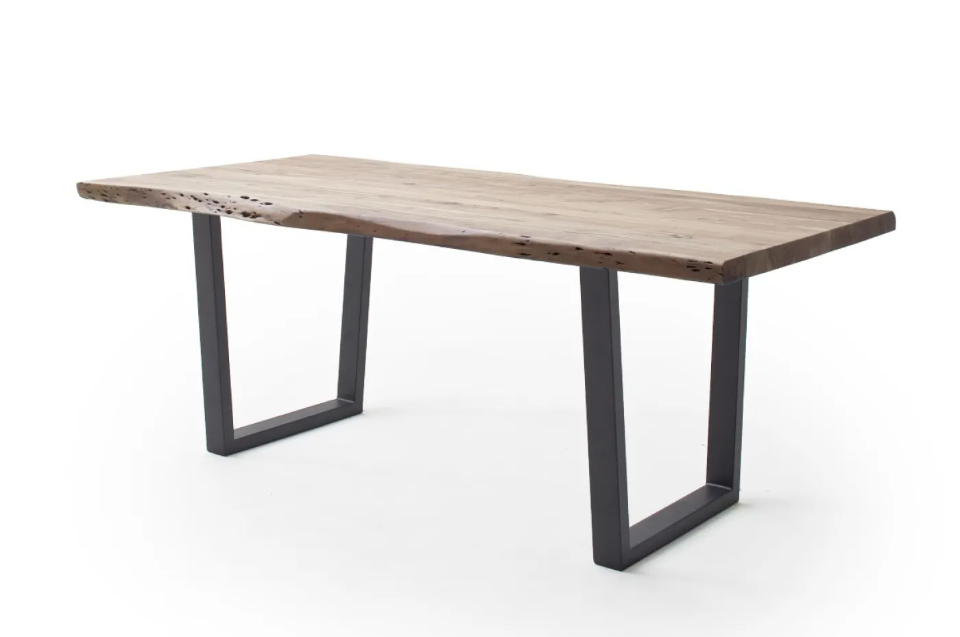 Esstisch Calabria | Akazie massiv | T-Gestell | natur/ anthrazit | 200 x 100 -Tischplatte 5,5 cm