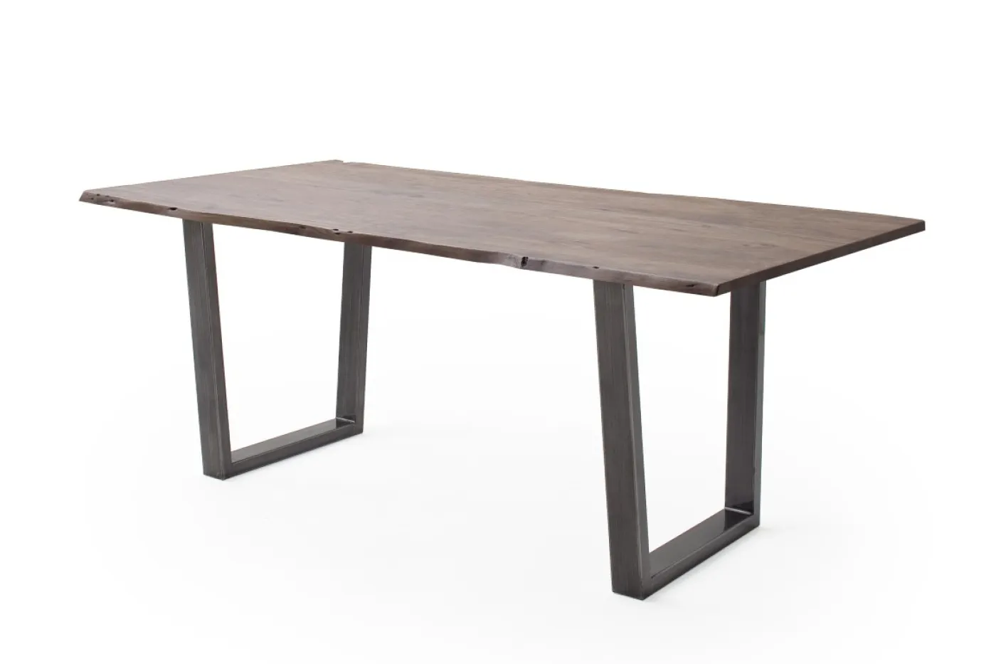 Esstisch Calabria | Akazie massiv | T-Gestell | walnuss / antik gewischt | 180 x 90-Tischplatte 2,5 cm