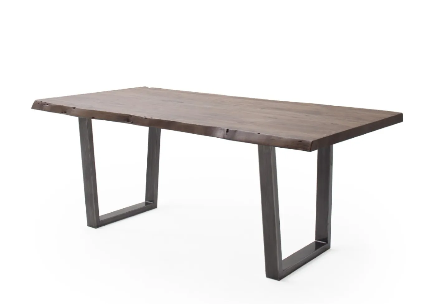 Esstisch Calabria | Akazie massiv | T-Gestell | walnuss / antik gewischt | 220 x 100 -Tischplatte 5,5 cm