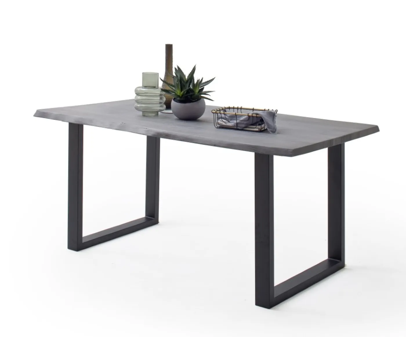 Esstisch Calabria | Akazie massiv | U-Gestell | 160/180/200/220/240 | grau / anthrazit | verschiedene Größen