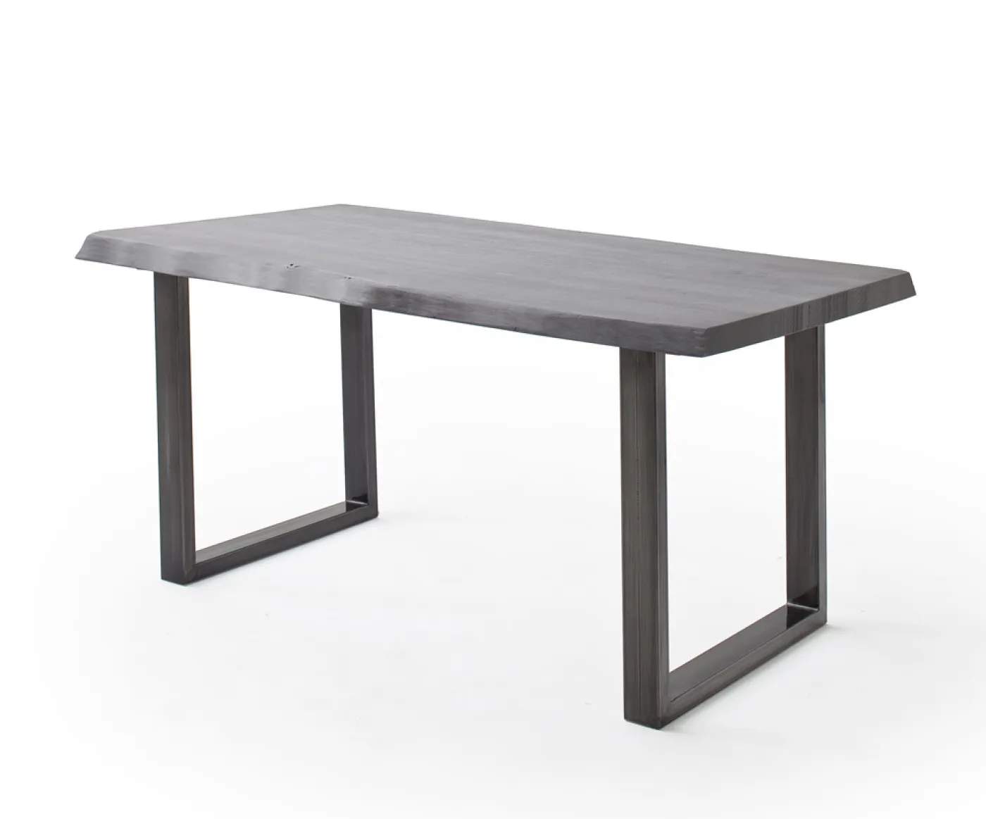 Esstisch Calabria | Akazie massiv | U-Gestell | grau / antik gewischt | 220 x 100 -Tischplatte 5,5 cm