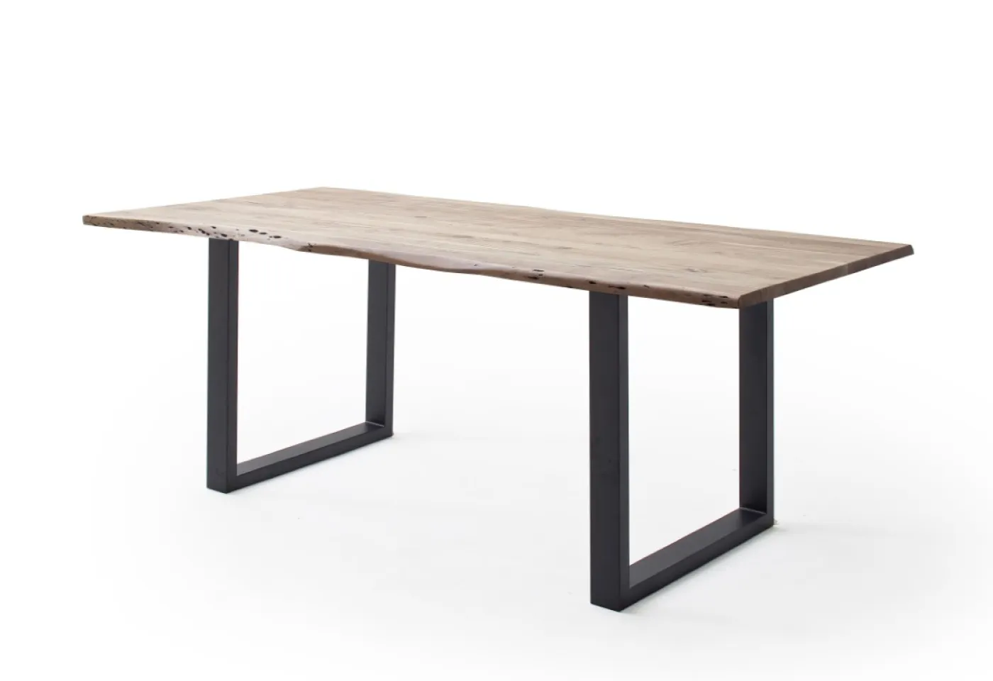 Esstisch Calabria | Akazie massiv | U-Gestell | natur / anthrazit | 180 x 90-Tischplatte 2,5 cm