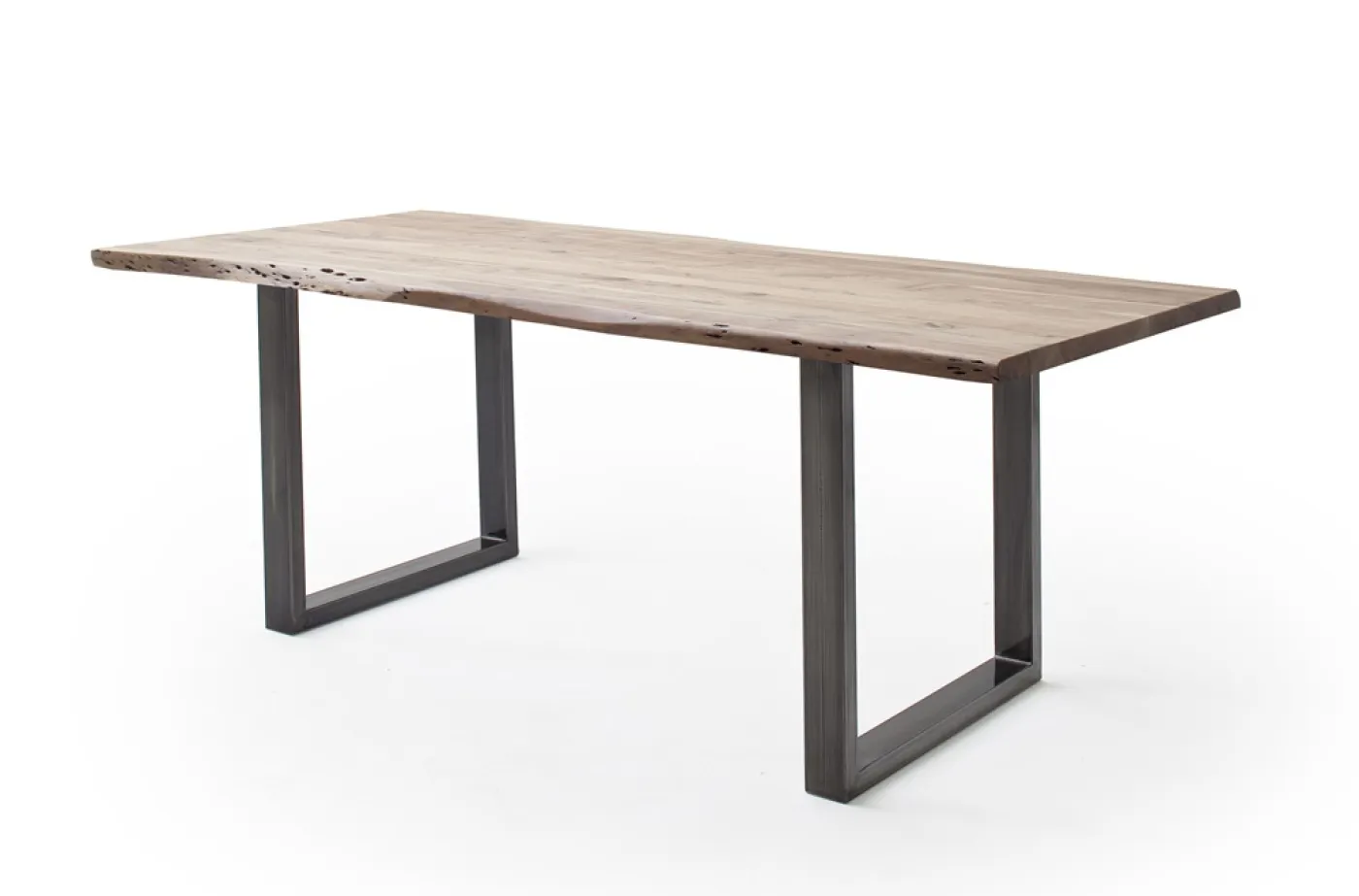 Esstisch Calabria | Akazie massiv | U-Gestell | natur / antik gewischt | 200 x 100 -Tischplatte 3,5 cm