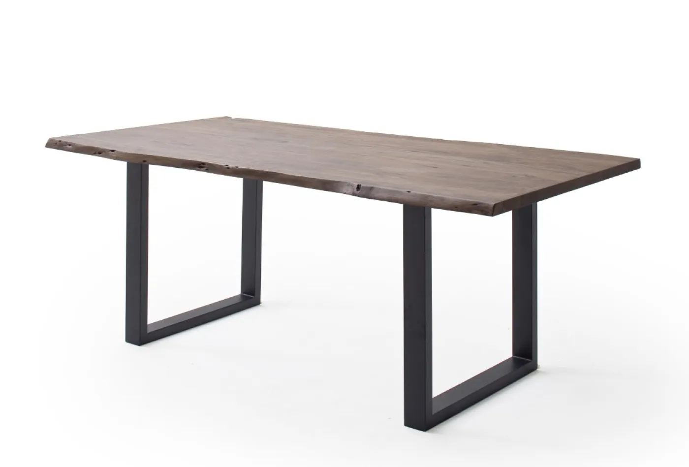 Esstisch Calabria | Akazie massiv | U-Gestell | walnuss / anthrazit | 180 x 100-Tischplatte 3,5 cm