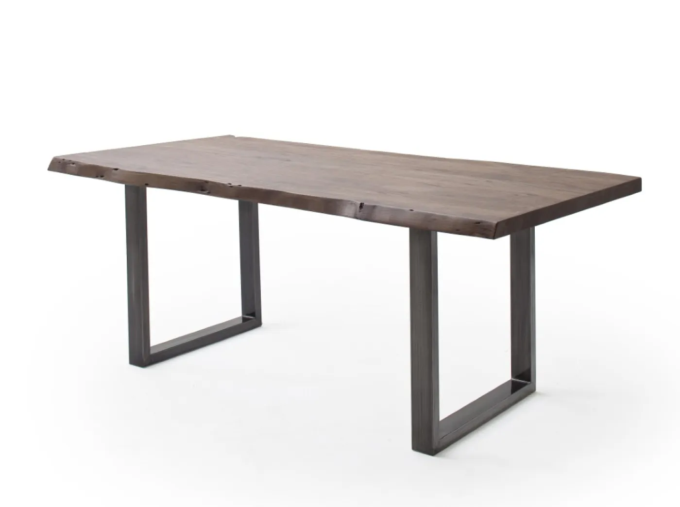 Esstisch Calabria | Akazie massiv | U-Gestell | walnuss / anthrazit | 200 x 100 -Tischplatte 5,5 cm