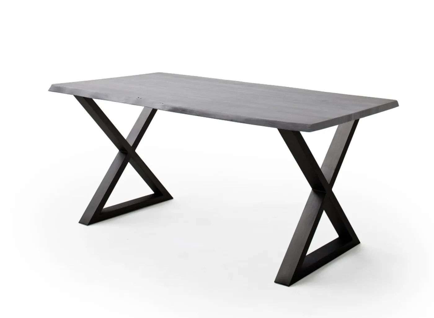 Esstisch Calabria | Akazie massiv | X-Gestell | 160/180/200/220/240 | grau / anthrazit | verschiedene Größen