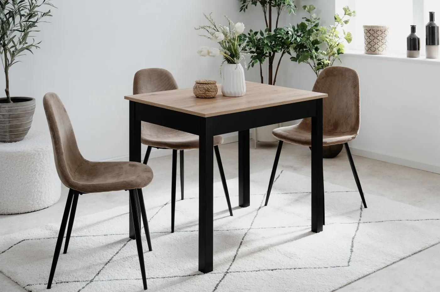 Esstisch Capri (L) | Artisan Oak / schwarz