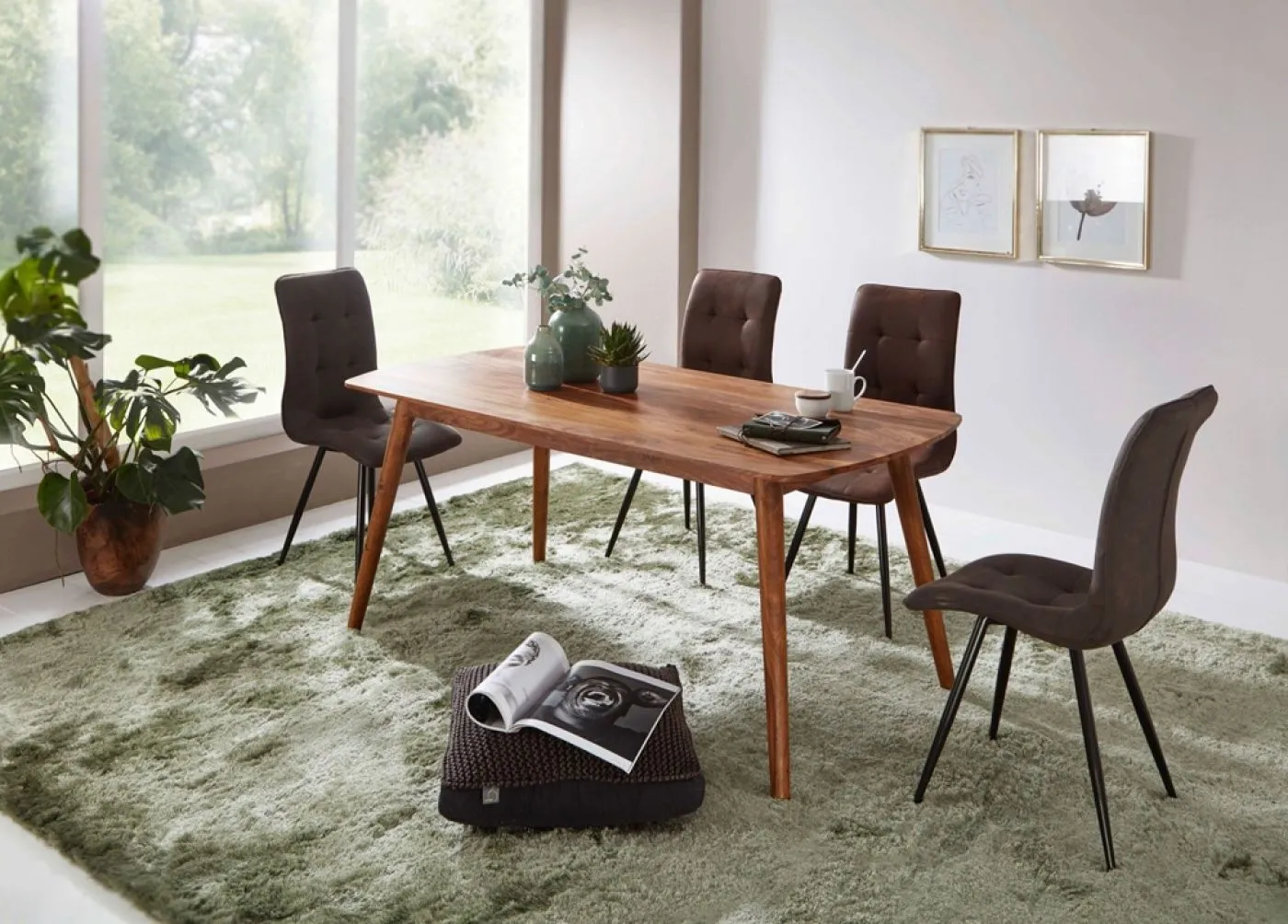 Esstisch Cleo | Sheesham Holz massiv | dunkelbraun | 120x60