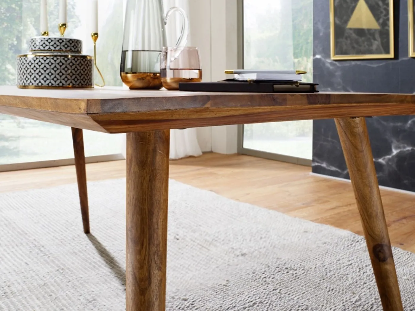 Esstisch Elias | Sheesham Holz massiv | dunkelbraun | 120x60