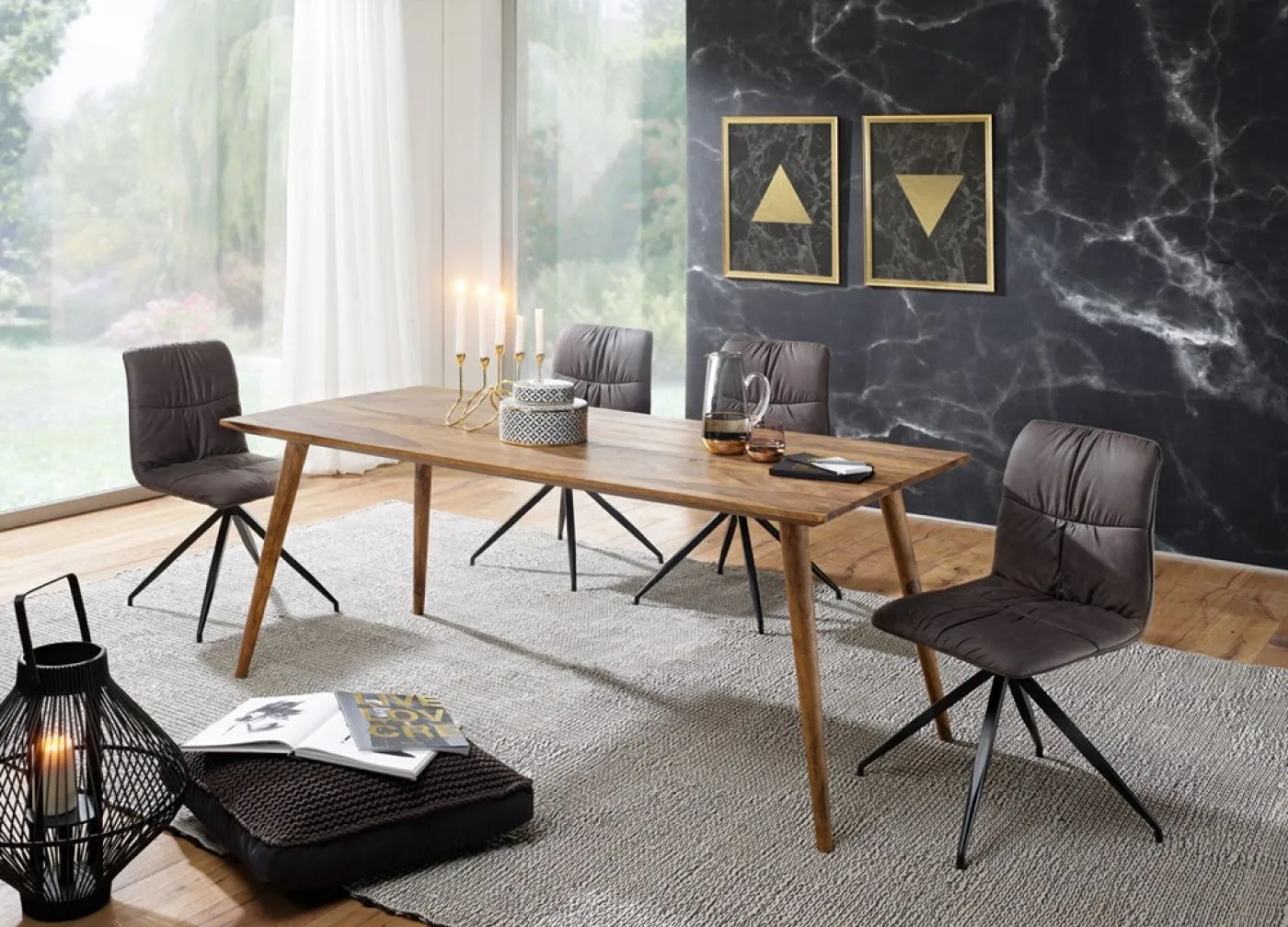 Esstisch Elias | Sheesham Holz massiv | dunkelbraun | 120x60