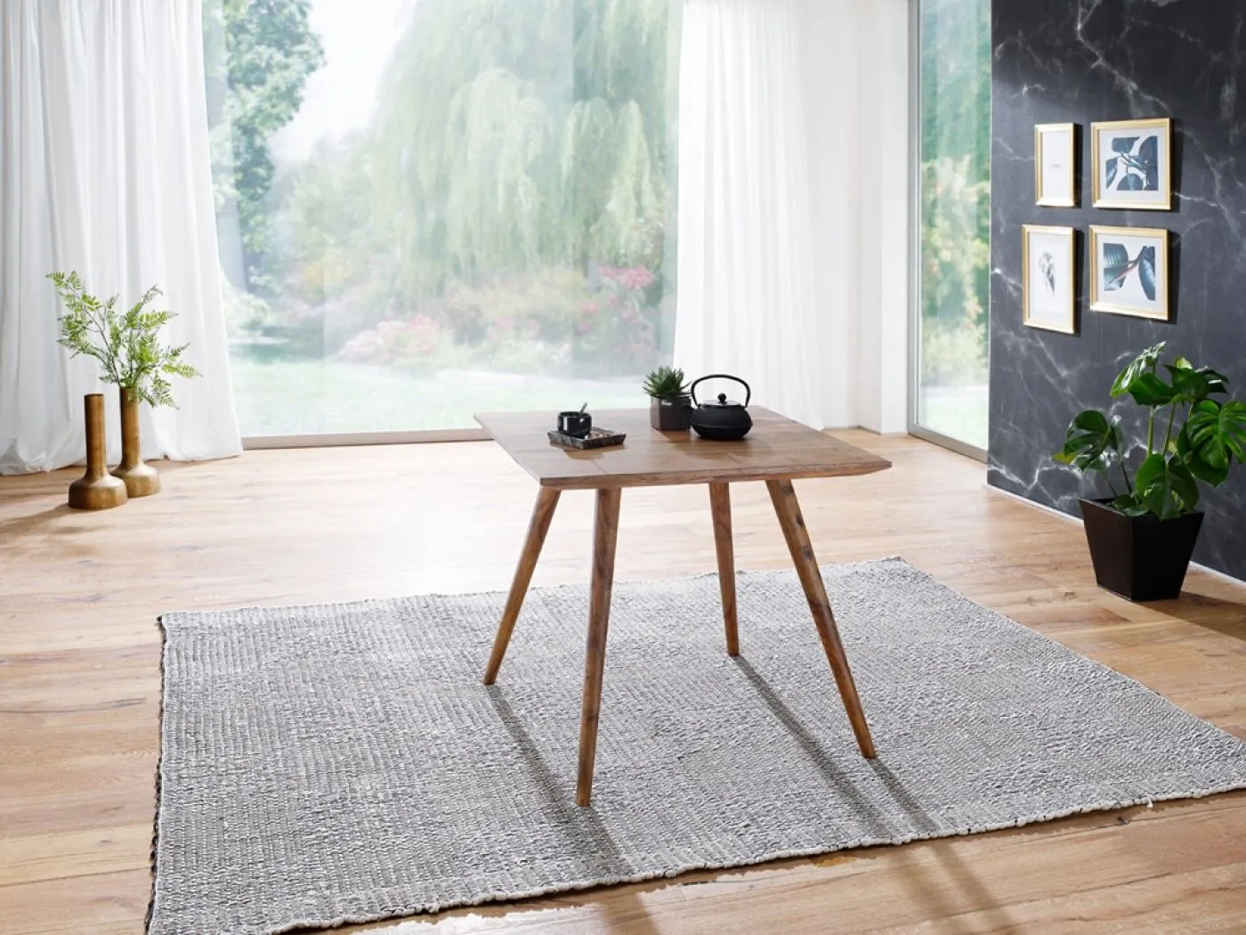 Esstisch Elias | Sheesham Holz massiv | dunkelbraun | 80x80