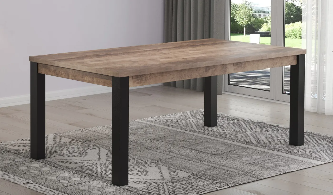 Esstisch Emile 1 | 200 x 100 | Eiche Tabak / Schwarz